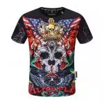 philipp plein t-shirts pour hommes crown usa flag